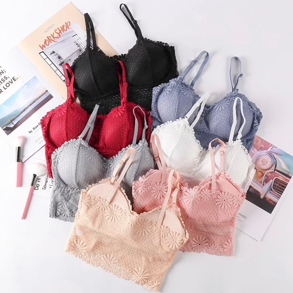 Seamless Lace Bralette Gray - Picture 2 of 5